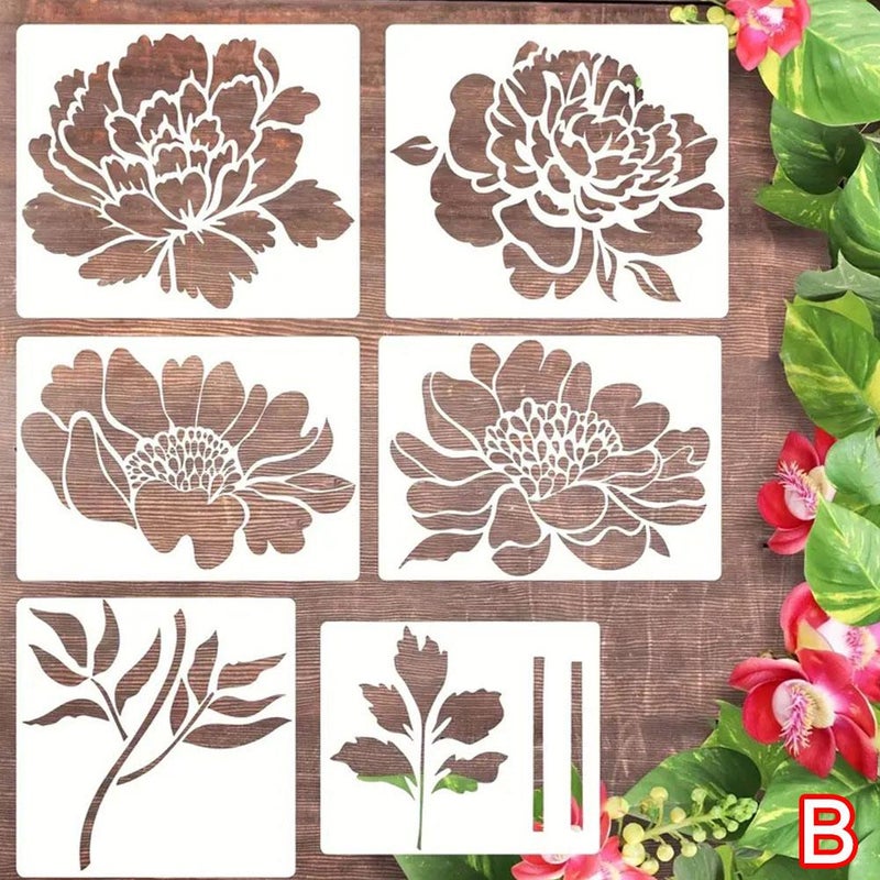 Wildflower painting template, reusable flower painting template, washable inkjet template for plants.